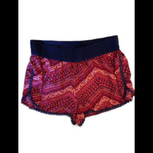 No Boundaries Burgundy Navy Plus Size XL 15-17 Junior Lace Edge PJ Girls Shorts